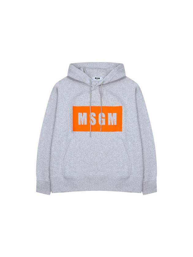 Box Logo Print Hoodie Orange Grey - MSGM - BALAAN 1