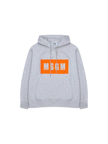 Box Logo Print Hoodie Orange Grey - MSGM - BALAAN 1