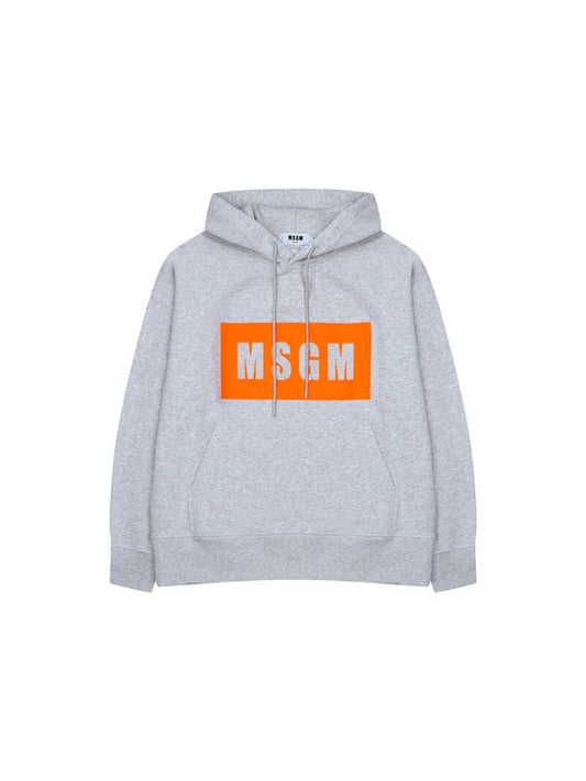 Box Logo Print Hoodie Orange Grey - MSGM - BALAAN 1