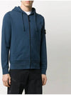 Wappen Patch Pocket Zip Up Hoodie Navy - STONE ISLAND - BALAAN 4