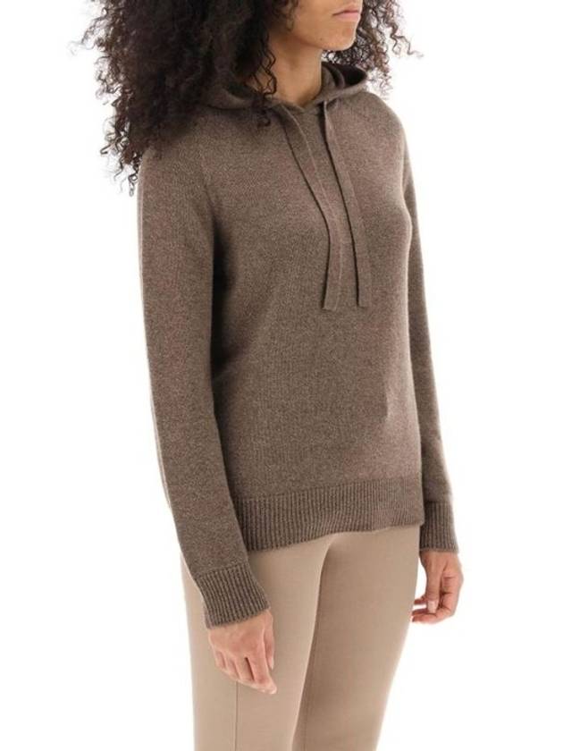 Virgola Cashmere Hooded Knit Top Brown - MAX MARA - BALAAN 1