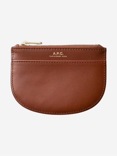 Logo Demi Lune Zipper Card Wallet Brown - A.P.C. - BALAAN 2