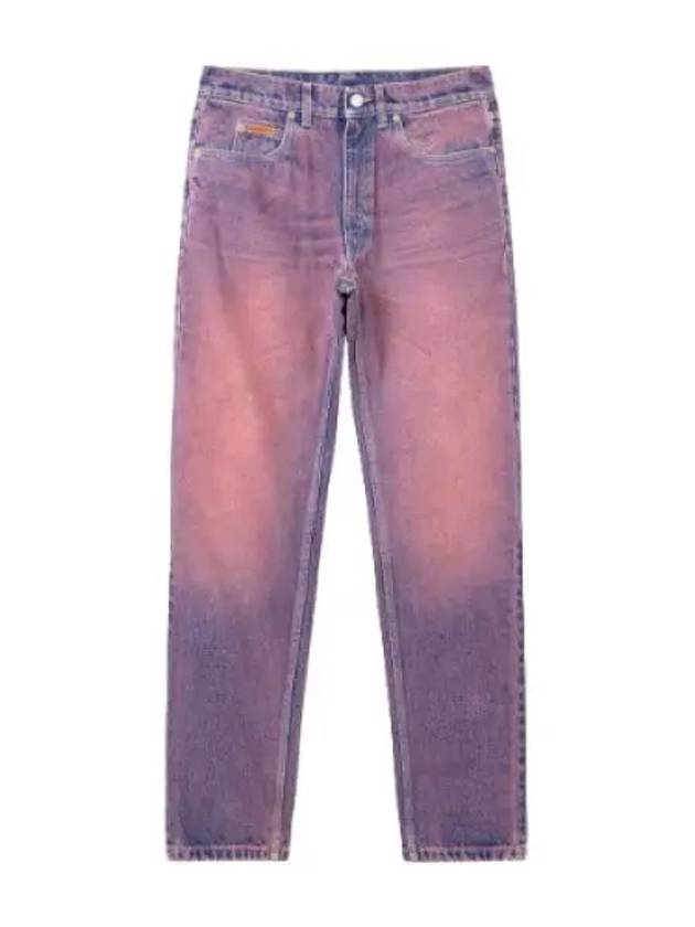 straight leg jeans pink denim pants - MARTINE ROSE - BALAAN 1