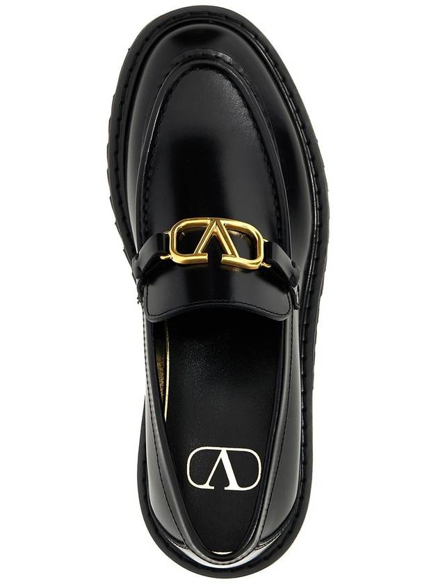 V Logo Signature Chunky Loafers Black - VALENTINO - BALAAN 5