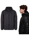 Room Woven Chamber Recycled Nylon Down Padding Hooded Jacket Black - STONE ISLAND - BALAAN 2