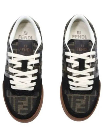 Match Canvas Low-Top With Black Suede - FENDI - BALAAN 2