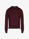 Distressed Layered Wool Knit Top Burgundy - MAISON MARGIELA - BALAAN 2