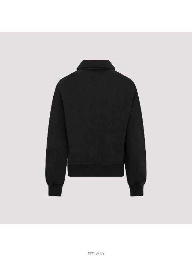 Logo Half Zip-up Oversized Long Sleeve Polo Shirt Black - DIOR - BALAAN 5