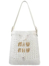 Woven Fabric Mini Bucket Bag White - MIU MIU - BALAAN 3