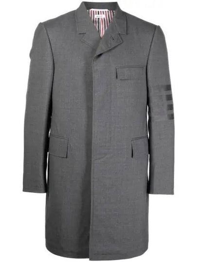 Men's Plain Weave 4 Bar Chesterfield Over Single Coat Dark Grey - THOM BROWNE - BALAAN 2