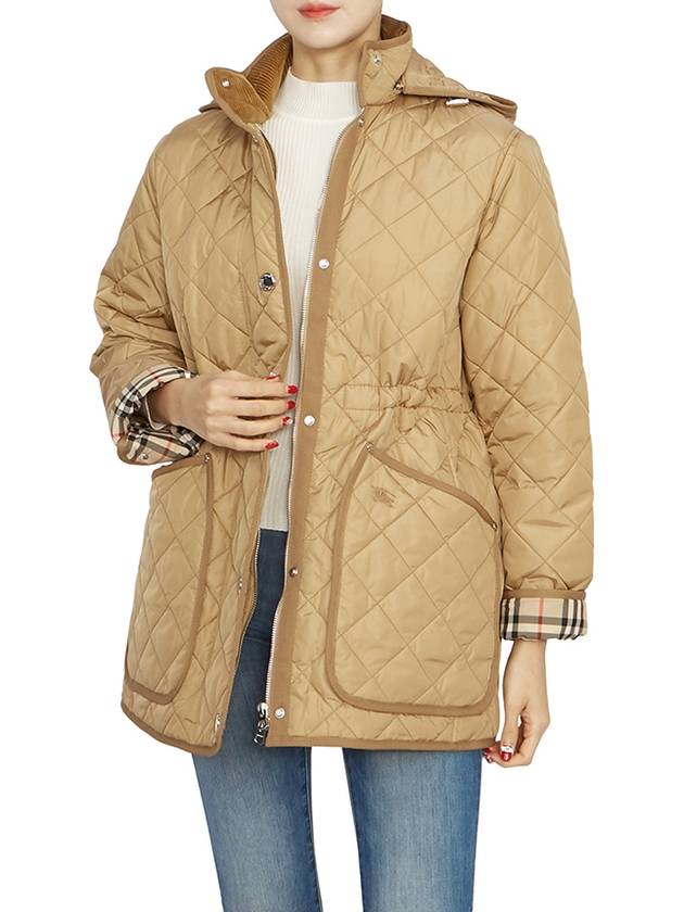 Diamond Quilted Nylon Jacket Archive Beige - BURBERRY - BALAAN 10