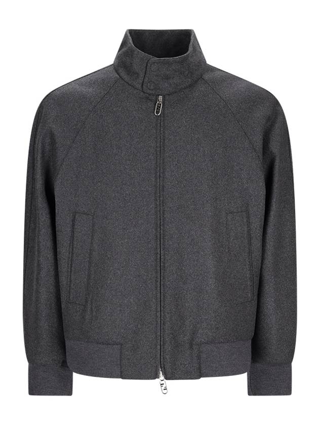 High Neck Cashmere Bomber Jacket Grey - FENDI - BALAAN 2