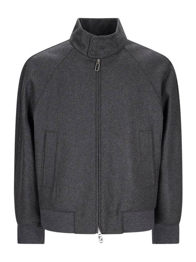 High Neck Cashmere Bomber Jacket Grey - FENDI - BALAAN 2