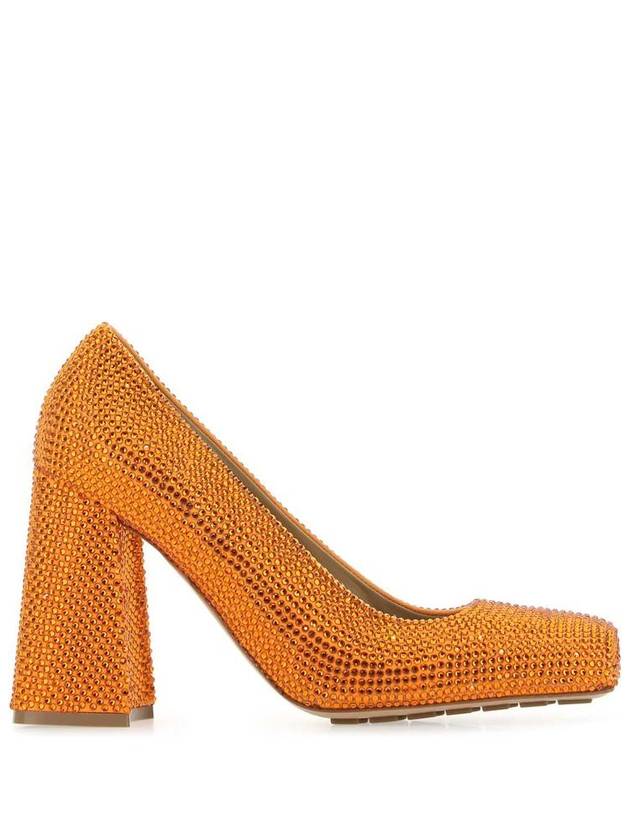 Women's Tower Square Toe Pumps Heel Tangerine - BOTTEGA VENETA - BALAAN 2