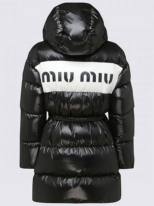 Women's Bag Logo Belted Padding Black - MIU MIU - BALAAN 2