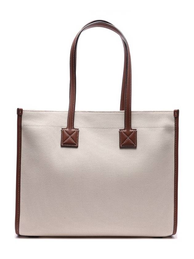 Freya Small Canvas Leather Tote Bag Natural Tan - BURBERRY - BALAAN 5