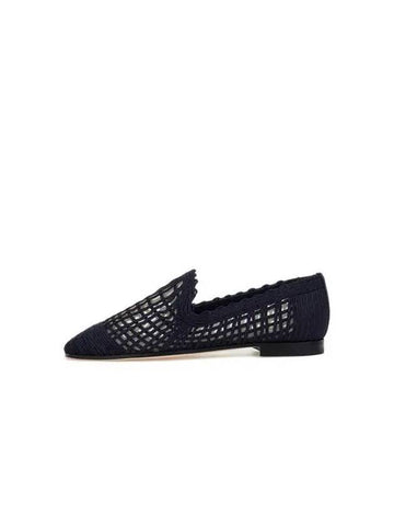 Women s Square Toe Mesh Flat Loafers Navy - EMPORIO ARMANI - BALAAN 1