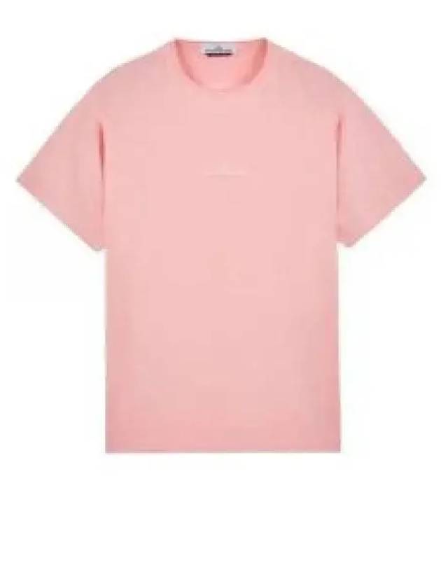 Micro Embroidered Logo Cotton Jersey Short Sleeve T-Shirt PInk - STONE ISLAND - BALAAN 2