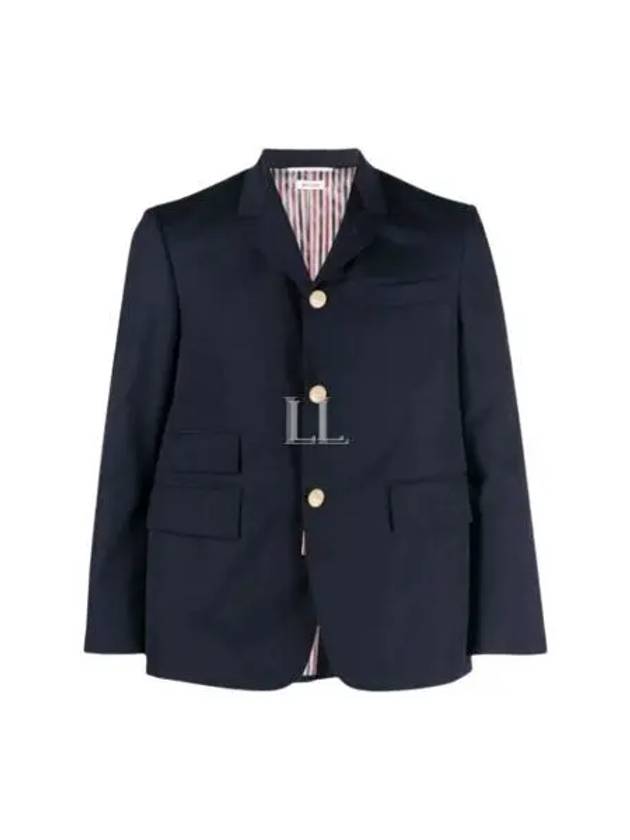 Center Back Striped Down Padded Jacket Navy - THOM BROWNE - BALAAN 2