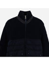 patch pocket wool padded cardigan navy blue - MONCLER - BALAAN 3