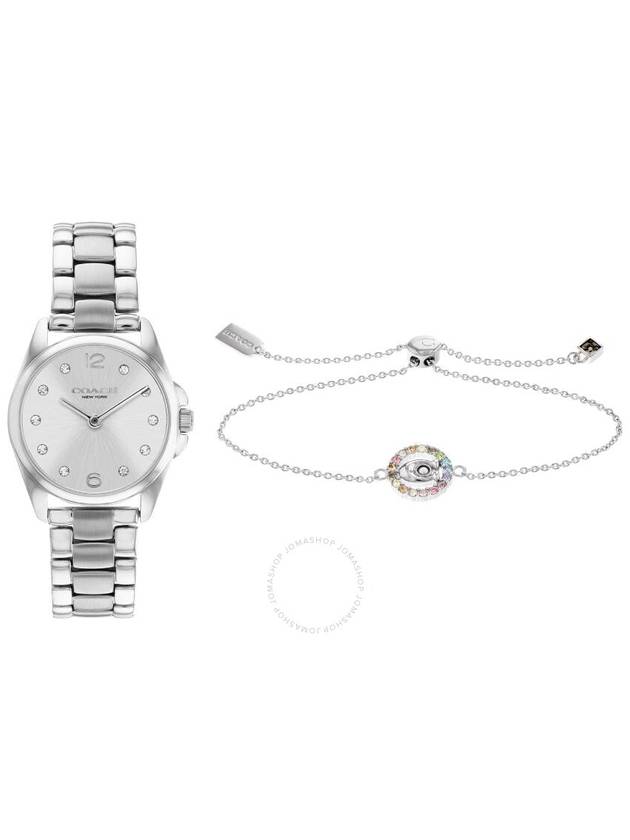 Coach Greyson Quartz Crystal Silver Dial Ladies Watch nd Bracelet Set 14000089 - COACH - BALAAN 1