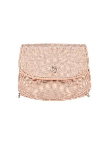 Women s Rhinestone Satin Flap Mini Bag Peach - GIORGIO ARMANI - BALAAN 1