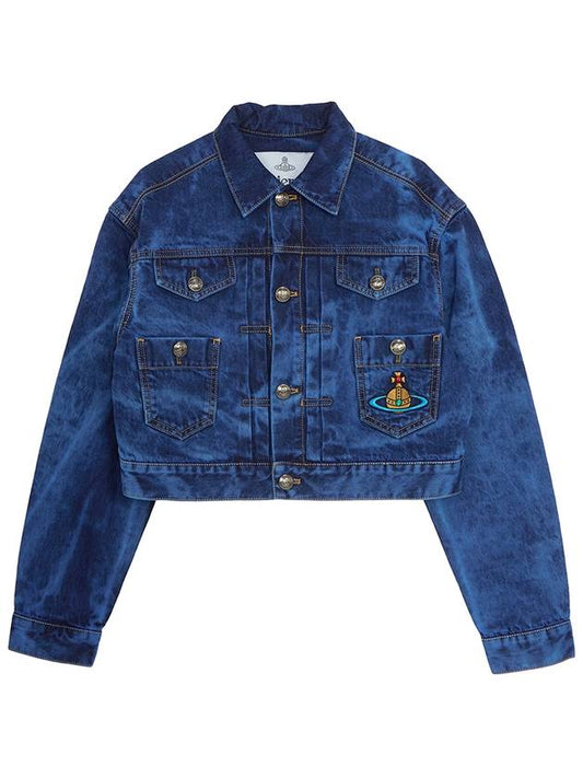 Marlene Crop Top Denim Jacket Blue - VIVIENNE WESTWOOD - BALAAN 2