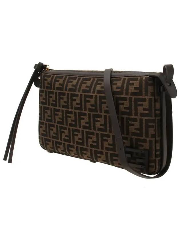 FF Jacquard Shoulder Bag Brown - FENDI - BALAAN 3