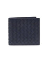 Intrecciato Calf Leather Half Wallet Navy - BOTTEGA VENETA - BALAAN 2