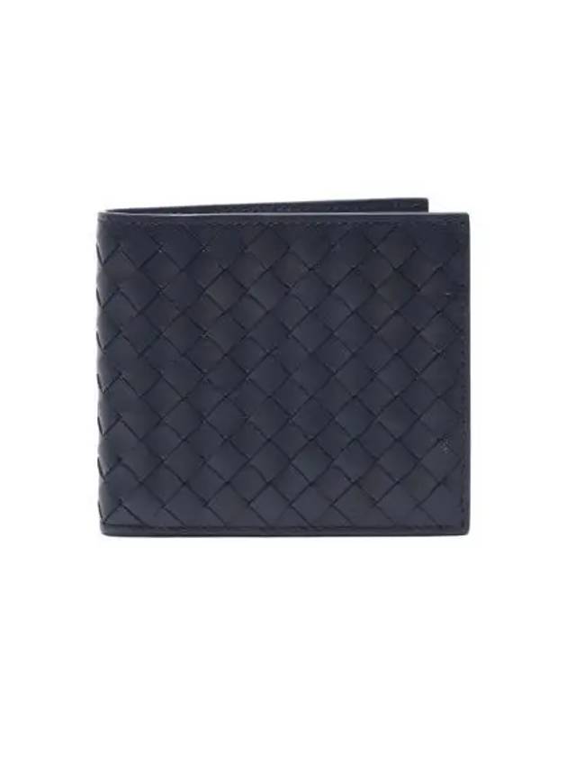 Intrecciato Calf Leather Half Wallet Navy - BOTTEGA VENETA - BALAAN 2