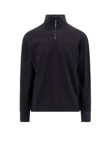 Metropolis Series Stretch Fleece Reverse Sweatshirt Black - CP COMPANY - BALAAN 1