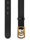 Frame Double G Buckle Belt Black - GUCCI - BALAAN.