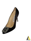 Hangisi 70 Satin Jewel Buckle Pumps Black - MANOLO BLAHNIK - BALAAN 2