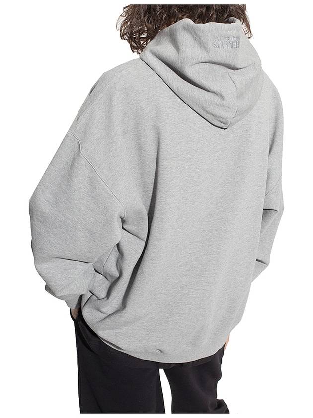 Embroidered Logo Hoodie Grey - VETEMENTS - BALAAN 4