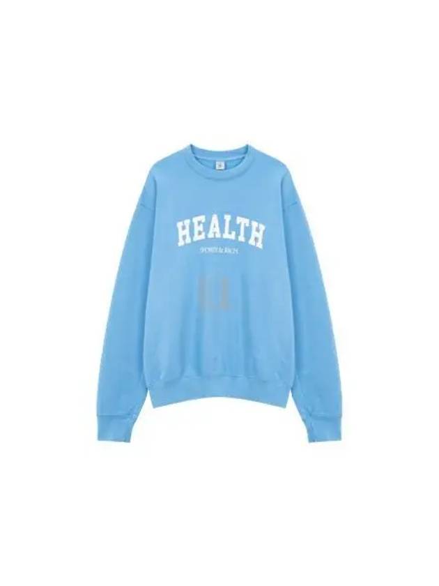 Health Print Crew Neck Cotton Long Sleeve T-shirt Light Blue - SPORTY & RICH - BALAAN 2