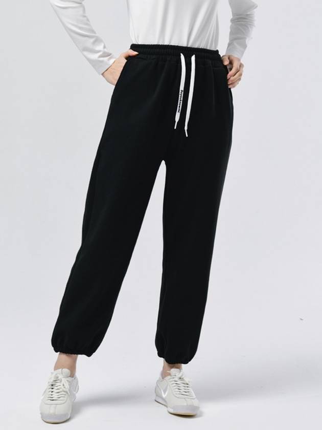 Women s Thick Waist Banding Mink Fleece Heated Hem Black Jogger Pants DO6232PT76 - DOYOUKNOWMC GOLF WEAR - BALAAN 1