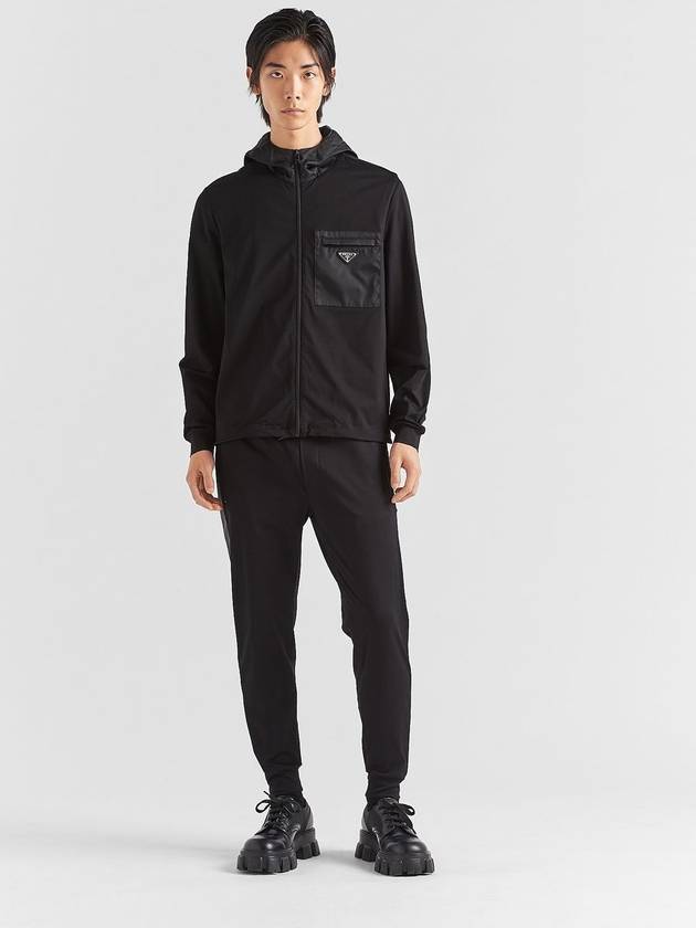 Triangle Logo Pocket Breasted Zip Up Jacket Black - PRADA - BALAAN 3