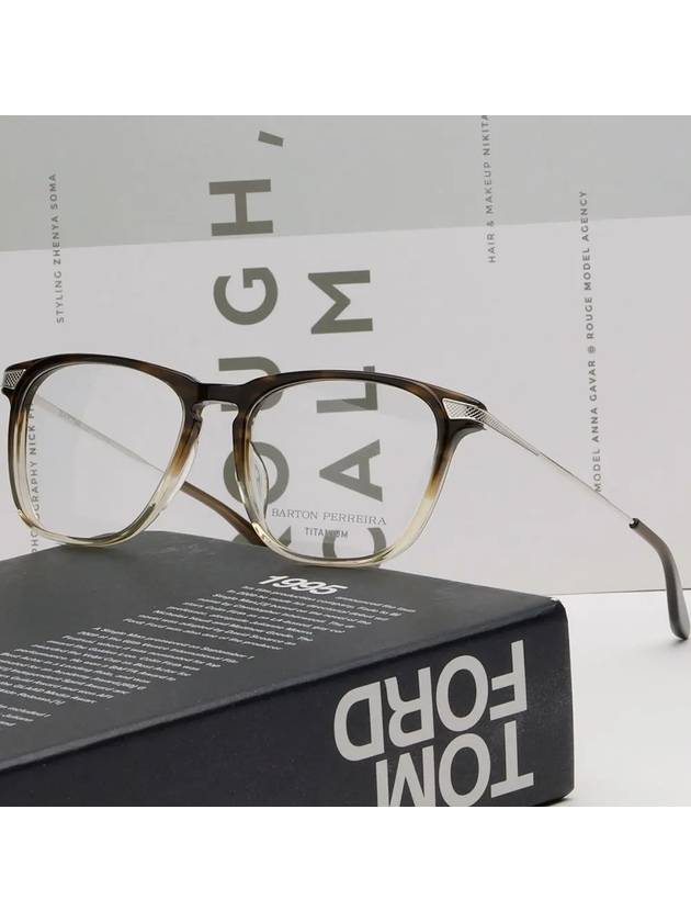 Eyewear Two tone square frame glasses Brown Silver - BARTON PERREIRA - BALAAN 3