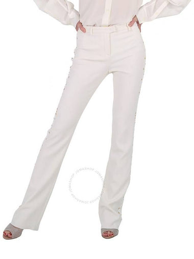 Roberto Cavalli Ladies White Mirror Snake Flared Trousers, Brand Size 38 (US Size 4) - ROBERTO CAVALLI - BALAAN 1