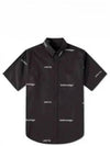 All-Over Logo Short Sleeve Shirt Black - BALENCIAGA - BALAAN 2