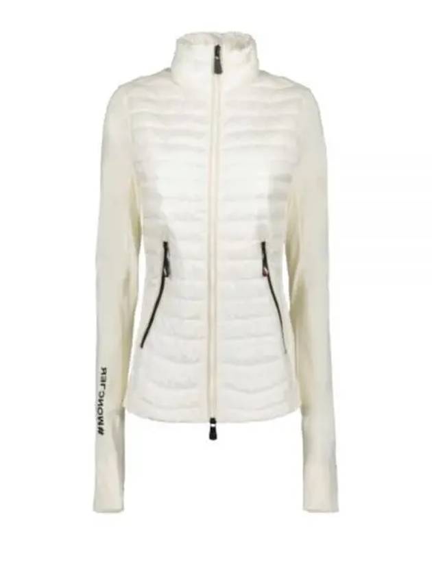 Women's Grenoble Patch Logo Zip-Up Cardigan White - MONCLER - BALAAN 2