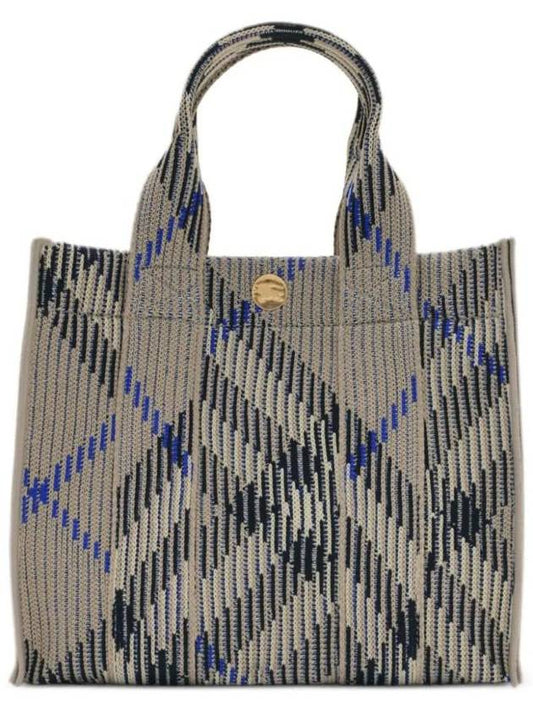 Mini check knit tote bag 8090404 - BURBERRY - BALAAN 1