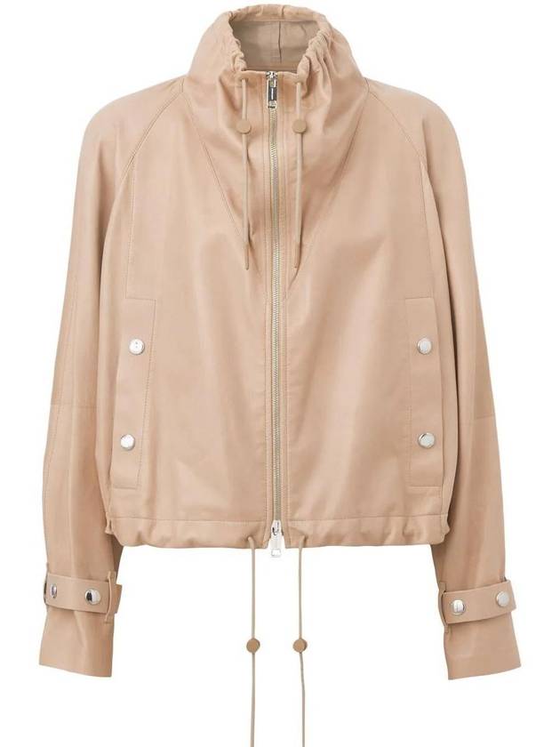 Women's Cropped Leather Jacket Beige - BURBERRY - BALAAN 2