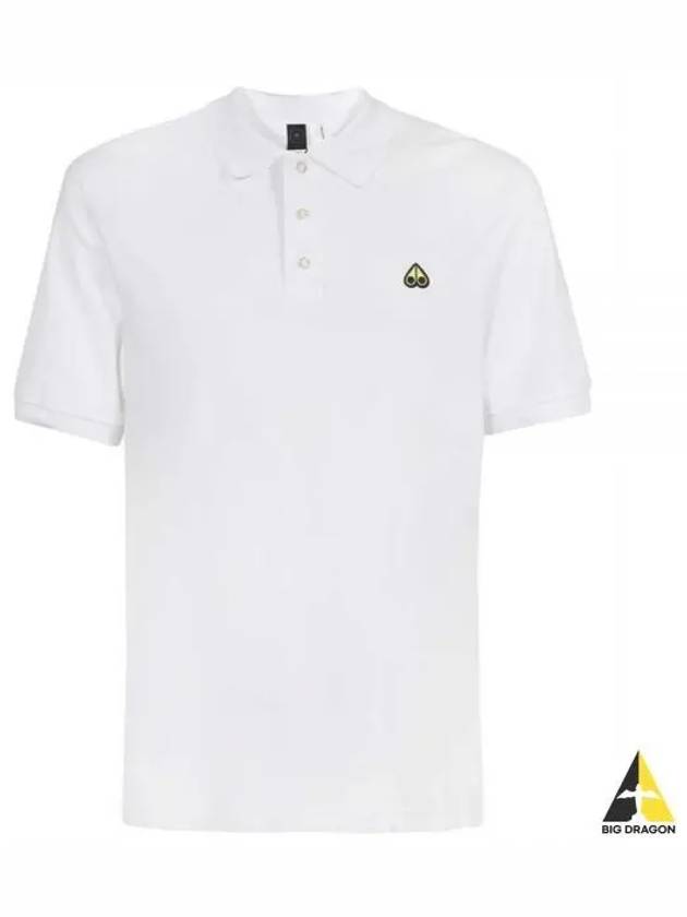 Men's Logo Patch Short Sleeve Polo Shirt White - MOOSE KNUCKLES - BALAAN 2