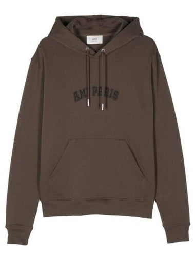 Classic Logo Print Hoodie Brown - AMI - BALAAN 1