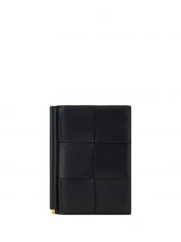 Cassette Leather Money Clip Black - BOTTEGA VENETA - BALAAN 2