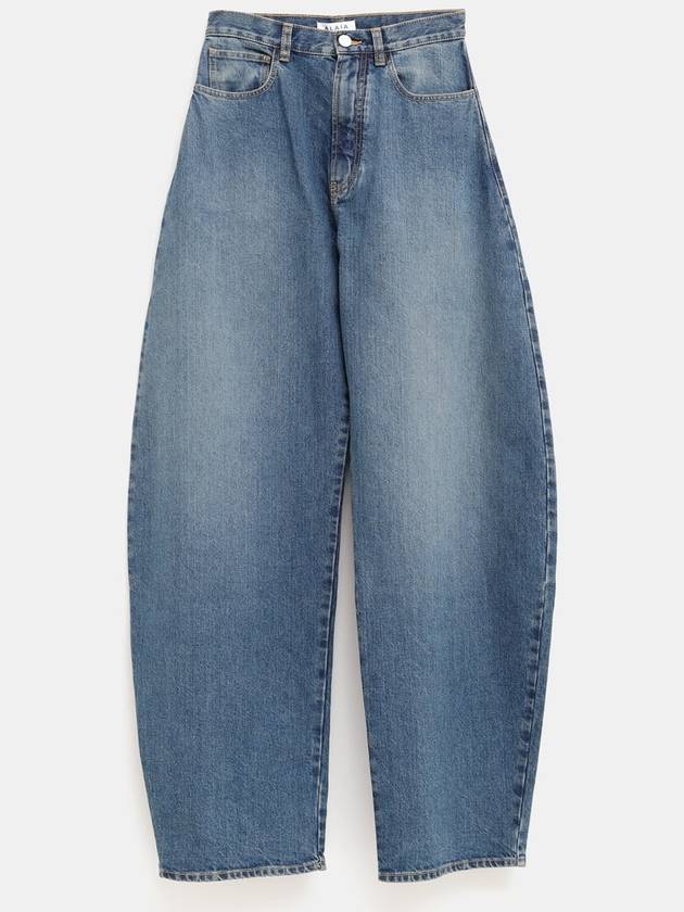 Barrel-Leg Jeans in Faded Denim - ALAIA - BALAAN 1