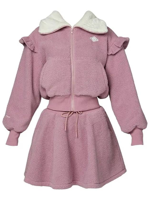 Golf Wear Fleece Ruffle Zip-up Set Indian Pink - J JANE - BALAAN 2