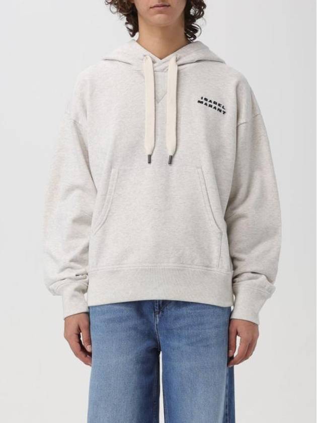 Sylla Embroidered Logo Oversized Hoodie Ecru - ISABEL MARANT - BALAAN 2