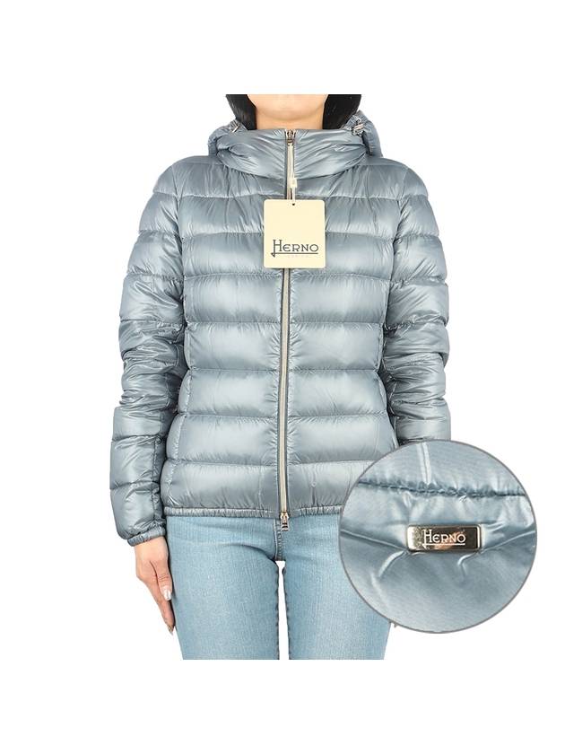 Giada Hooded Down Padding Blue - HERNO - BALAAN 1